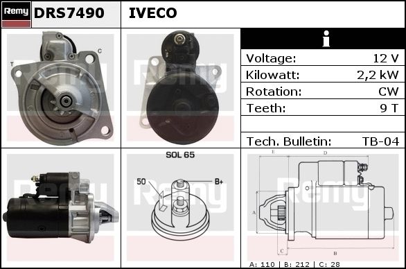 DELCO REMY Стартер DRS7850